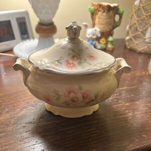 Vintage Floral Cream Sugar Bowl